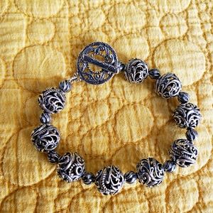 Carolyn Pollack  Sterling Silver  6" Braclet